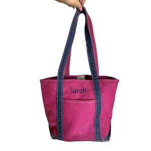 L.L. Bean Boat & Tote Canvas Bag "Sarah" Two Tone RARE